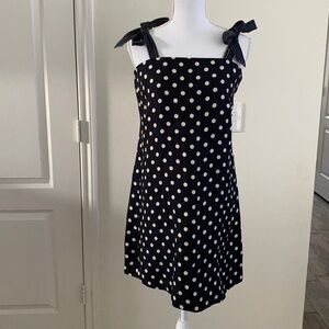 J crew polka dots tie strap a line dress